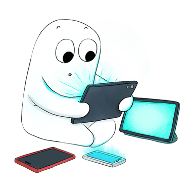 Moonler with tablet